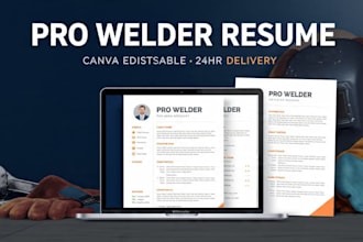 create a welding resume and trade cv in canva