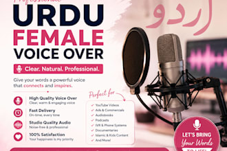 record a professional urdu female voice over