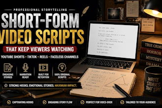 write engaging short form video scripts for tiktok and youtube shorts etc