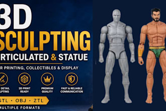 sculpt 3d character model for 3d printing action figure 3d statue miniatures toy