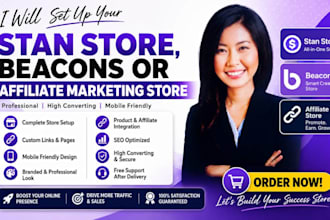 set up your stan store, beacons or affiliate marketing store
