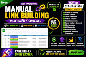 provide manual link building service via high da authority