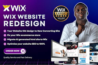 do wix website redesign, fix wix online store,  migrate ai website pages to wix