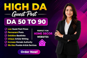 publish home decor guest post on high da home improvement blog