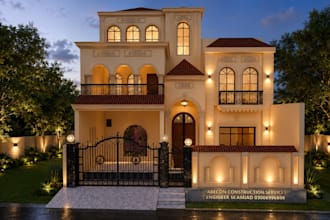 create realistic 3d exterior house design in sketchup and enscape