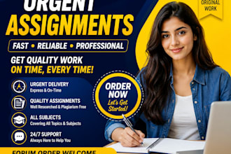 do urgent assignment,writing,research and eassy writing within 24 hours