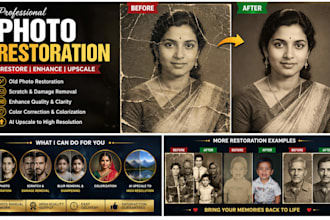 professionally restore, enhance, and upscale old blurry photos