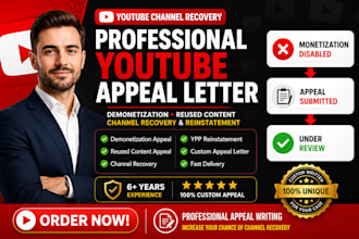write a well professional youtube appeal letter for channel demonetization