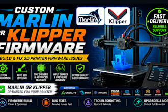 build custom marlin or klipper firmware and fix your 3d printer firmware issues