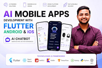 develop ai mobile apps with flutter, android ios, chatbot