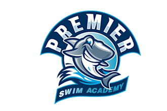 design innovative premier swim academy logo