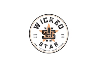 design trendy cool wicked star logo