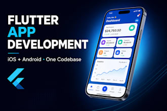 develop flutter mobile app for android and ios with modern UI
