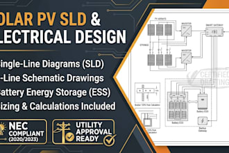design solar pv single line diagram sld and battery storage