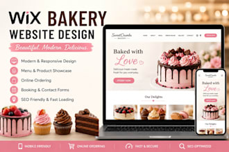create a modern wix bakery website with online ordering