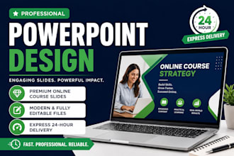 design premium powerpoint presentation slides for online courses