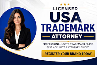 be your licensed trademark attorney to register brand in USA trademark filing