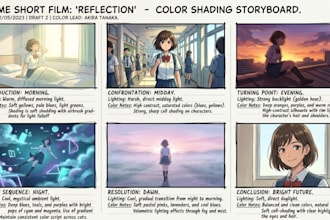 create storyboard for film, music video, animation short clips or commercials