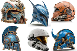 3d model custom helmet cosplay creation 3d mask design, helmet stl for 3d print