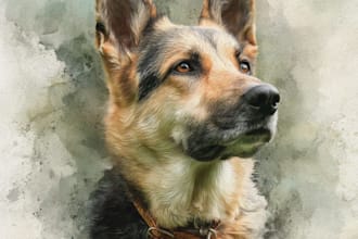 do watercolor pet portrait, dog portrait cat portrait