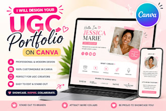 design a ugc portfolio website on canva or landing page