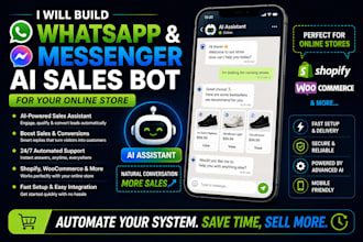 build whatsapp and messenger ai chat bot for your online business