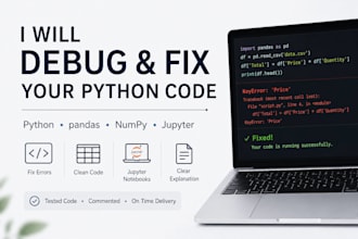 debug and fix python, pandas or jupyter notebooks