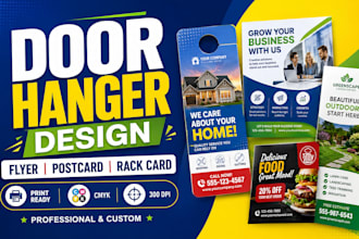 design door hanger, door hanger design, postcard design, door hanger