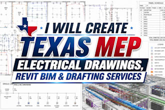 create texas mep electrical drawings, revit bim and drafting services