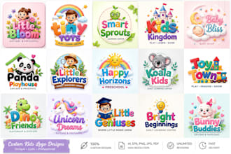 design cute daycare preschool and baby shop logo