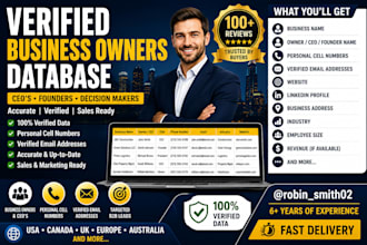 provide verified b2b business owners CEO  decision maker database all industries