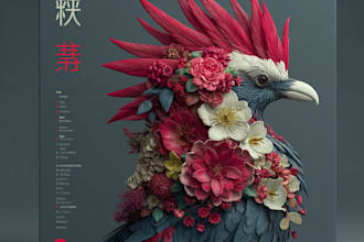 create a vintage japanese vinyl style album cover art