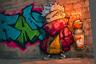 make graffiti character or graffiti illustration