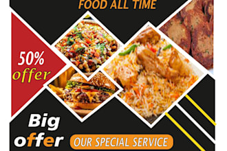design professional food posters and restaurant flyers