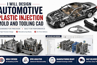 design automotive plastic injection mold and tooling cad