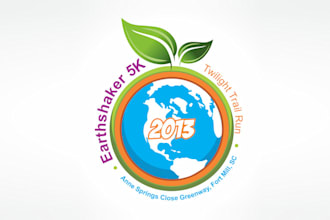 design earth shaker 5k twilight trail run logo