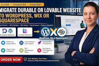 migrate durable or lovable website to wix squarespace weebly wordpress, lovable