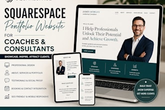 design a squarespace portfolio website for coaches and consultants
