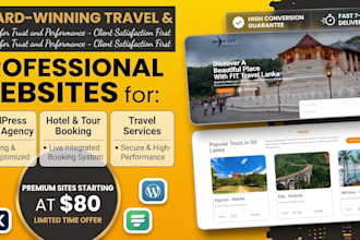 build wordpress travel agency, hotel and tour booking website