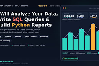 write sql queries, analyze data and create reports using python