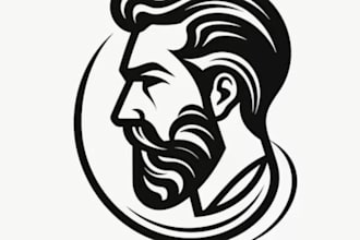 do modern line art text or badge logo design