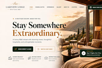 design wix boutique hotel website b and b website luxury lodge website