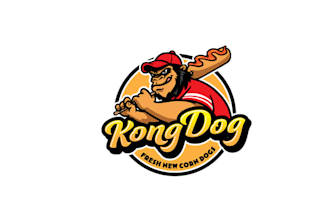 design beautiful food restaurant kong dog logo