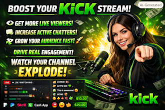 promote your kick live stream to increase audience live viewers and chatters