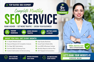 provide complete monthly SEO service with onpage and off page for 1st ranking
