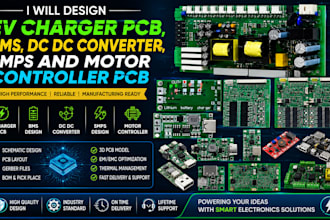 design ev charger pcb bms dc dc converter smps and motor controller pcb
