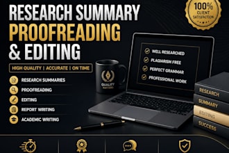 provide research summary proofreading and editing