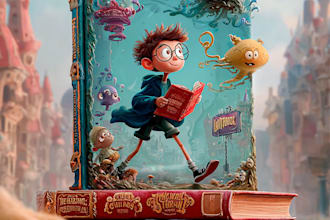 draw children story book illustration and cover pictures