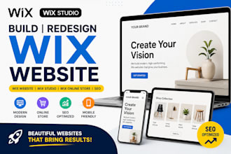 build wix website design redesign wix website wix studio wix online store seo