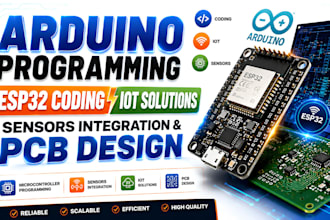 do arduino programming, esp32 coding, iot, pcb design and sensors integration